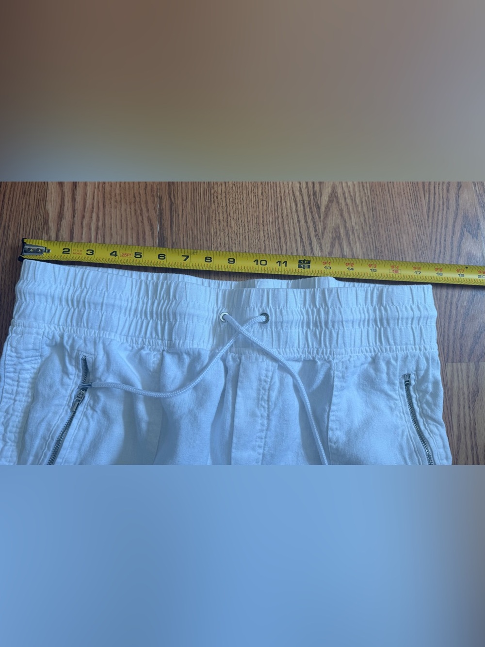 Athleta Cabo Linen Jogger Pants Size 16 White Pull On Drawstring Waist - Picture 7 of 12